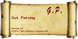 Gut Patony névjegykártya